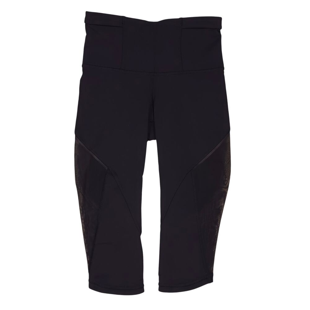 Lululemon Mesh Capri Leggings Black Sz 4